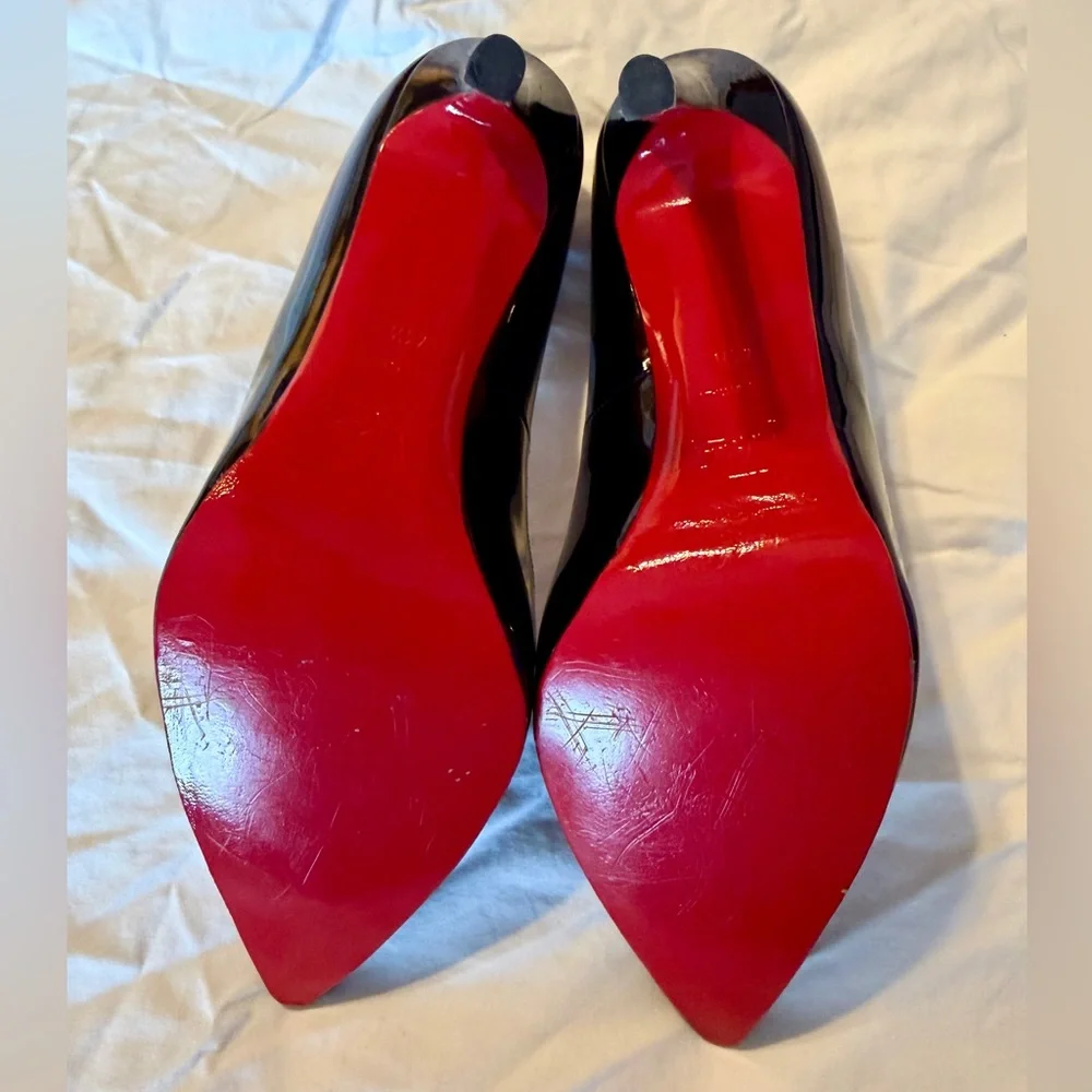 Christian Louboutin Pigalle 120 Black Patent Leather Heels - Size 41.5 - Picture 4 of 13